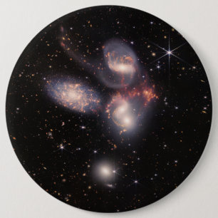Badge Rond 15,2 Cm Stephan's Quintet 5 Galaxies Deep Field James Webb