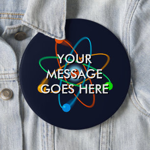 Badge Rond 15,2 Cm Structure atomique personnalisée