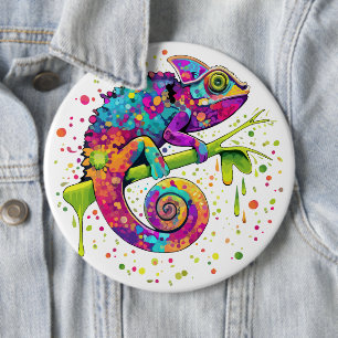 Badge Rond 15,2 Cm Style d'aquarelle des teintures Chameleon