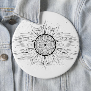 Badge Rond 15,2 Cm Sun Mandala 1