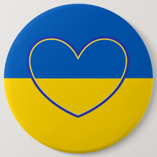 Badge Rond 15,2 Cm Support géant debout avec l'Ukraine