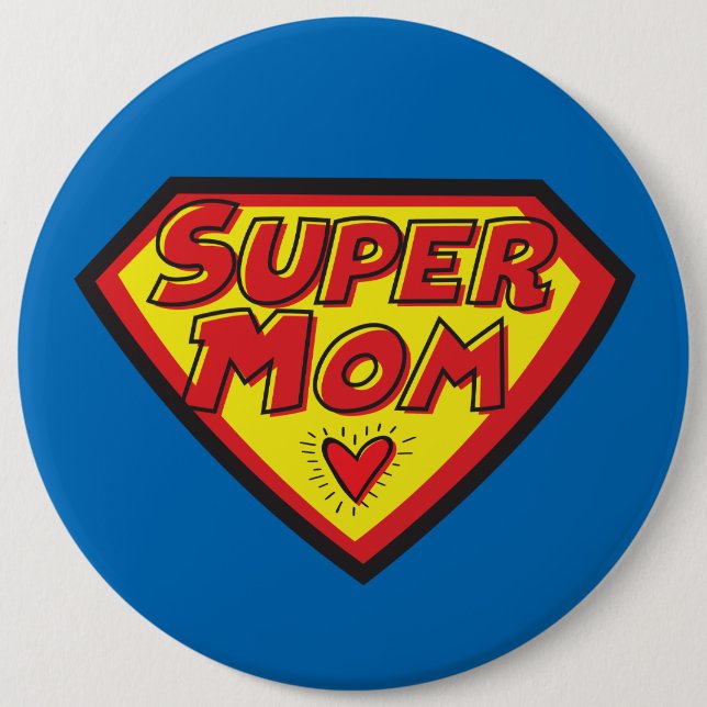 Badge Rond 15,2 Cm Symbole de Supermom - (Devant)