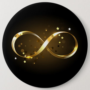 Badge Rond 15,2 Cm Symbole d'infini doré