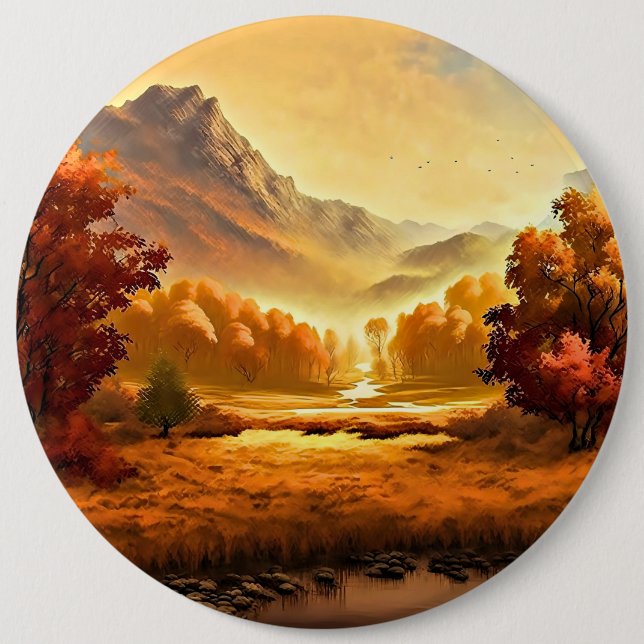Badge Rond 15,2 Cm Tableau Paysage Automne-68754 (Devant)