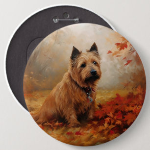 Badge Rond 15,2 Cm Terrier australien en automne Leaves automne Inspi