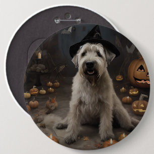 Badge Rond 15,2 Cm Térrier Irlandais Citrouilles Halloween Épouvantab