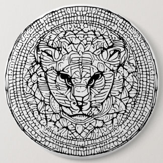 Badge Rond 15,2 Cm Tête Abstraite de chat sauvage
