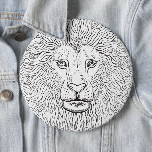 Badge Rond 15,2 Cm Tête de lion