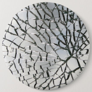 Badge Rond 15,2 Cm Texture en verre brisée