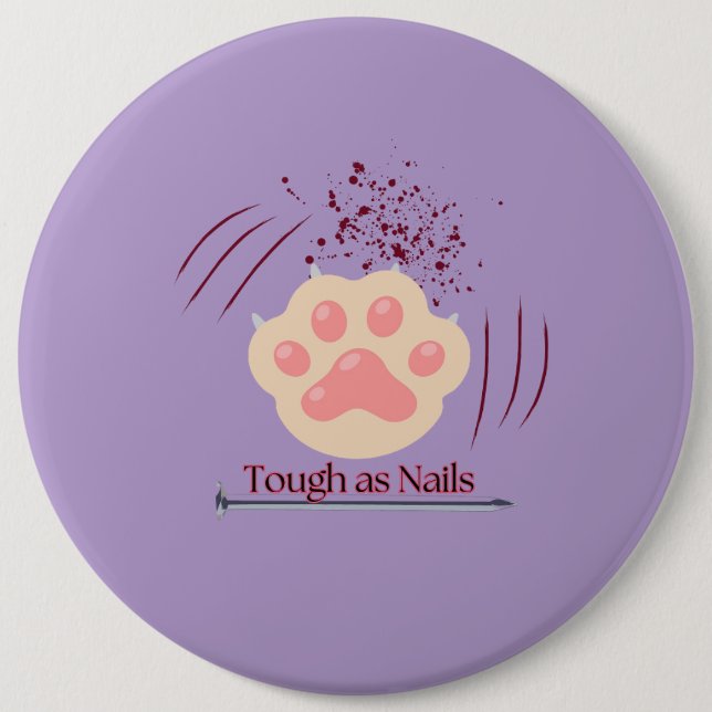Badge Rond 15,2 Cm Touché comme clous - Bouton Paw-Scratches-Large (Devant)