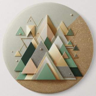 Badge Rond 15,2 Cm Triangle Géométrique Paillettes Abstrait Polygonal