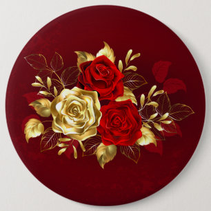 Badge Rond 15,2 Cm Trois Roses de bijoux
