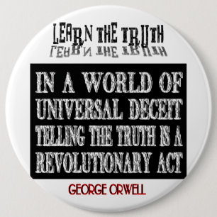 BADGE ROND 15,2 CM TROMPERIE OVALE D'UNIVERSEL D'ORWELL