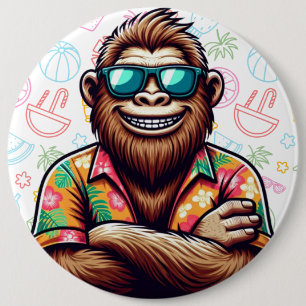 Badge Rond 15,2 Cm Tropical/beach yeti/bigfoot