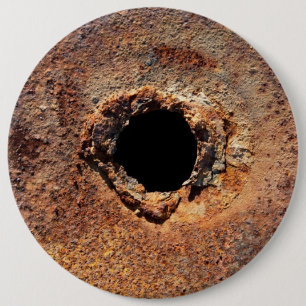 Badge Rond 15,2 Cm Trou dans la rouille