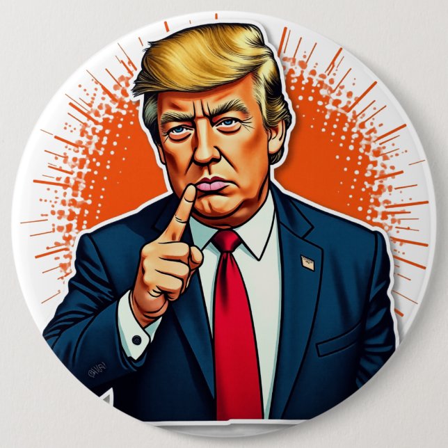 Badge Rond 15,2 Cm Trump (Devant)