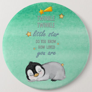Badge Rond 15,2 Cm Twinkle, Twinkle Little Star pour Penguin endormi