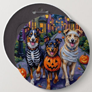 Badge Rond 15,2 Cm Un berger australien à l'Halloween