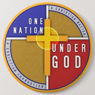Badge Rond 15,2 Cm Une nation sous Dieu