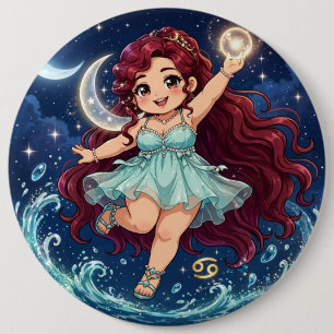 Badge Rond 15,2 Cm Univers Zodiaque Velours — Bouton de la marée luna