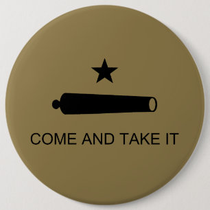 Badge Rond 15,2 Cm Venez-y le chercher ! Drapeau de bataille de l'Éta