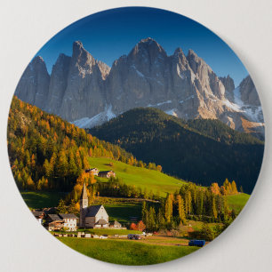 Badge Rond 15,2 Cm Village de dolomites dans le bouton de chute
