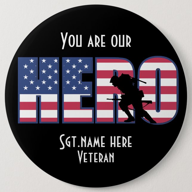 Badge Rond 15,2 Cm Vous Êtes Notre Bouton Héros (Devant)