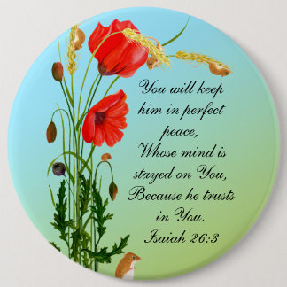 Badge Rond 15,2 Cm Vous le garderez en paix parfaite Bible Verse