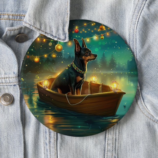 Badge Rond 15,2 Cm Voyage de Noël australien Kelpie (En situation)