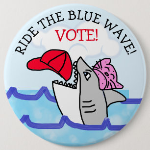 Badge Rond 15,2 Cm Voyez le Blue Way Pro Democrat Anti Trump