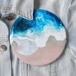 Badge Rond 15,2 Cm Vue sur la plage