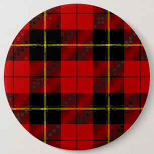 Badge Rond 15,2 Cm Wallace tartan rouge noir plaid