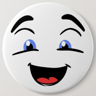 BADGE ROND 15,2 CM YEUX BLEU