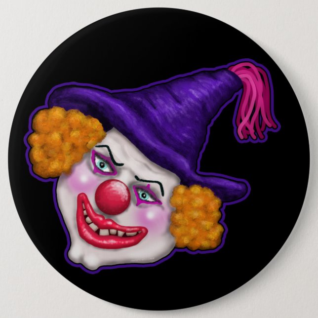 Badge Rond 15,2 Cm Zilko le clown Déplaisant | Halloween Fun (Devant)