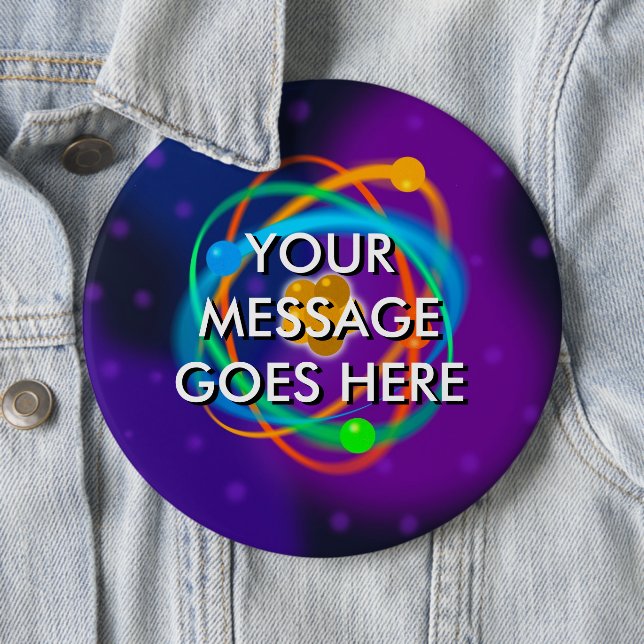 Badge Rond 15,2 Cm Zones de structure atomique personnalisées (En situation)