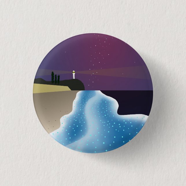 BADGE ROND 2,50 CM 夜光虫 (ブルーバージョン) (Devant)