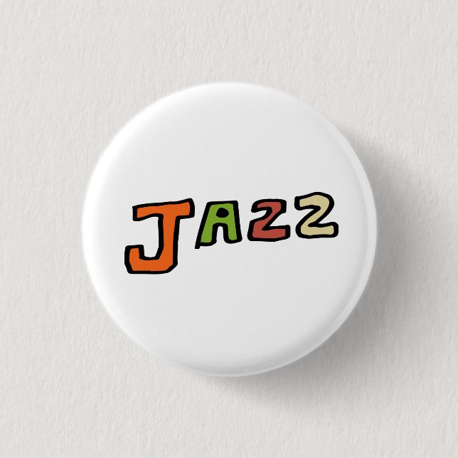 BADGE ROND 2,50 CM 手描き文字"ジャズ" (Devant)