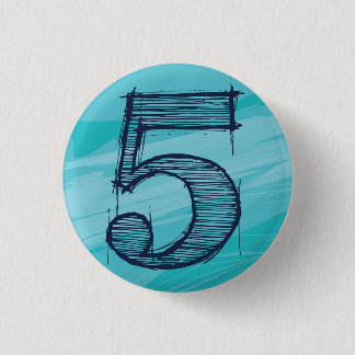 BADGE ROND 2,50 CM 【数字】5バッチ（水色）