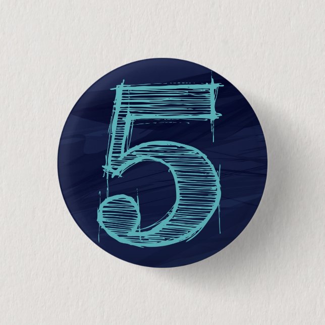 BADGE ROND 2,50 CM 【数字】5バッチ（紺） (Devant)