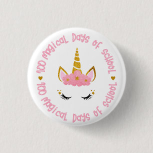 Badge Rond 2,50 Cm 100 jours magiques d'école