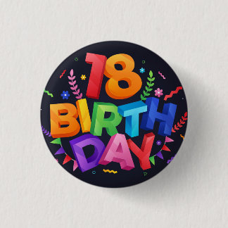 Badge Rond 2,50 Cm 18e anniversaire