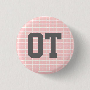 Badge Rond 2,50 Cm 1,25" boutons d'OT - rose, gris et blanc