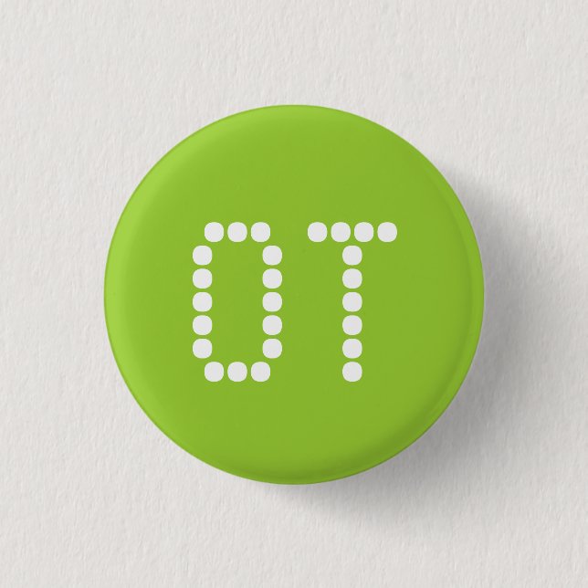 Badge Rond 2,50 Cm 1,25" boutons d'OT - vert (Devant)