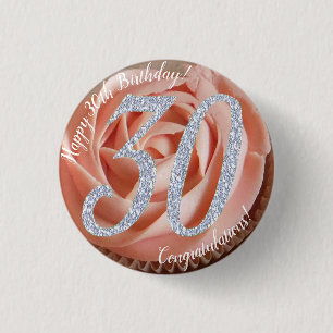 Badge Rond 2,50 Cm 30e Anniversaire Cupcake 3 Cm Round Badge