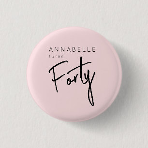 Badge Rond 2,50 Cm 40ème Quarante Quarantième anniversaire