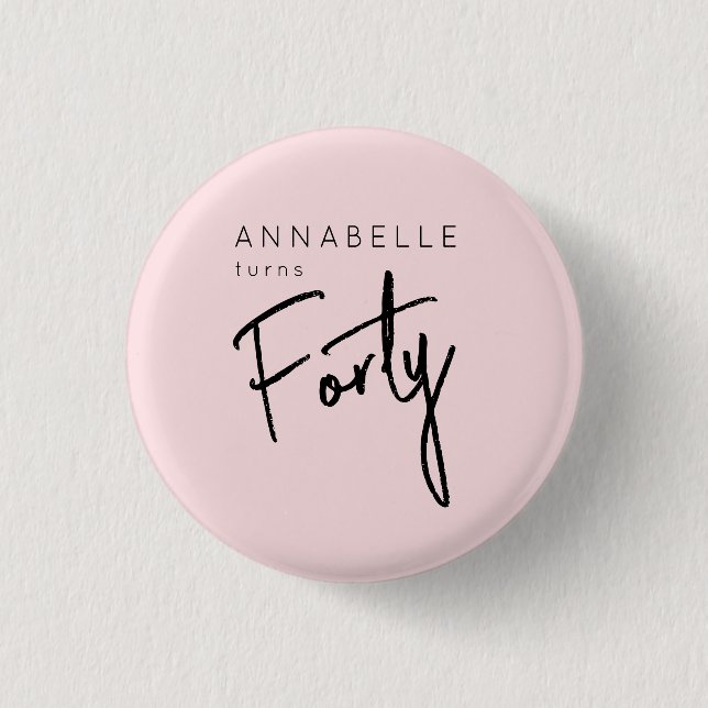 Badge Rond 2,50 Cm 40ème Quarante Quarantième anniversaire (Devant)