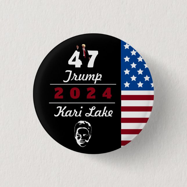 Badge Rond 2,50 Cm 47 Trump Kari Lake 2024 (Devant)