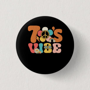 Badge Rond 2,50 Cm 70s Vibe 70s Costume Peace Groovy Hippie 70's Them
