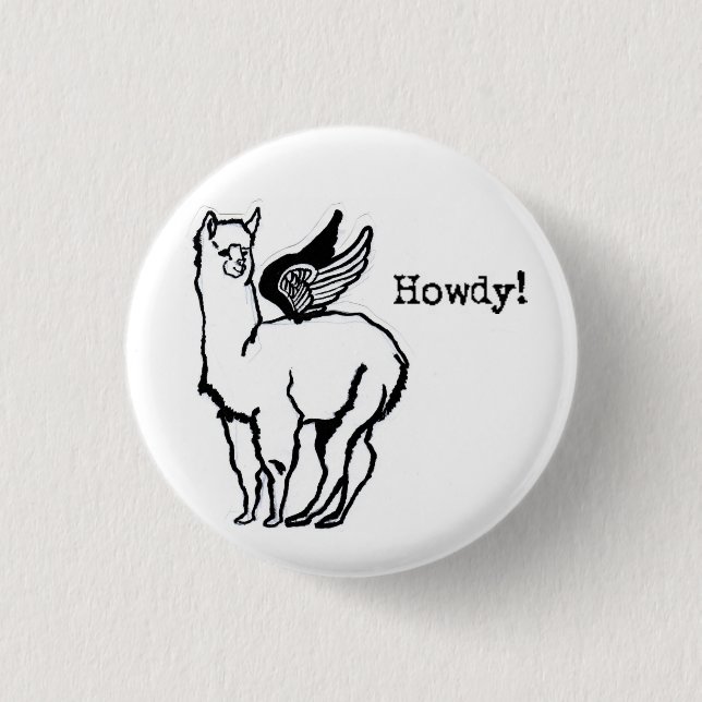 Badge Rond 2,50 Cm à ailes allo ! (Devant)
