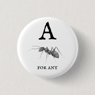 Badge Rond 2,50 Cm "A" pour Ant